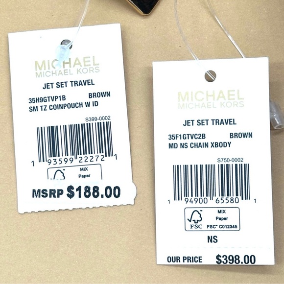 Michael Kors Medium NS Chain Xbody Bag & Small TZ Coinpouch w/ID Brown/Gold - Picture 12 of 12